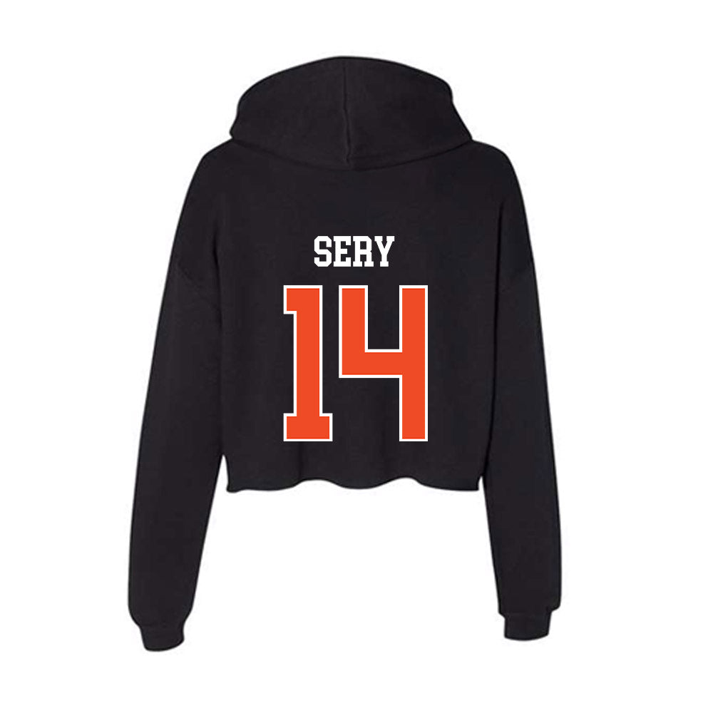 Campbell - NCAA Men's Soccer : Sam Sery - Women's Crop Fleece Hoodie-1
