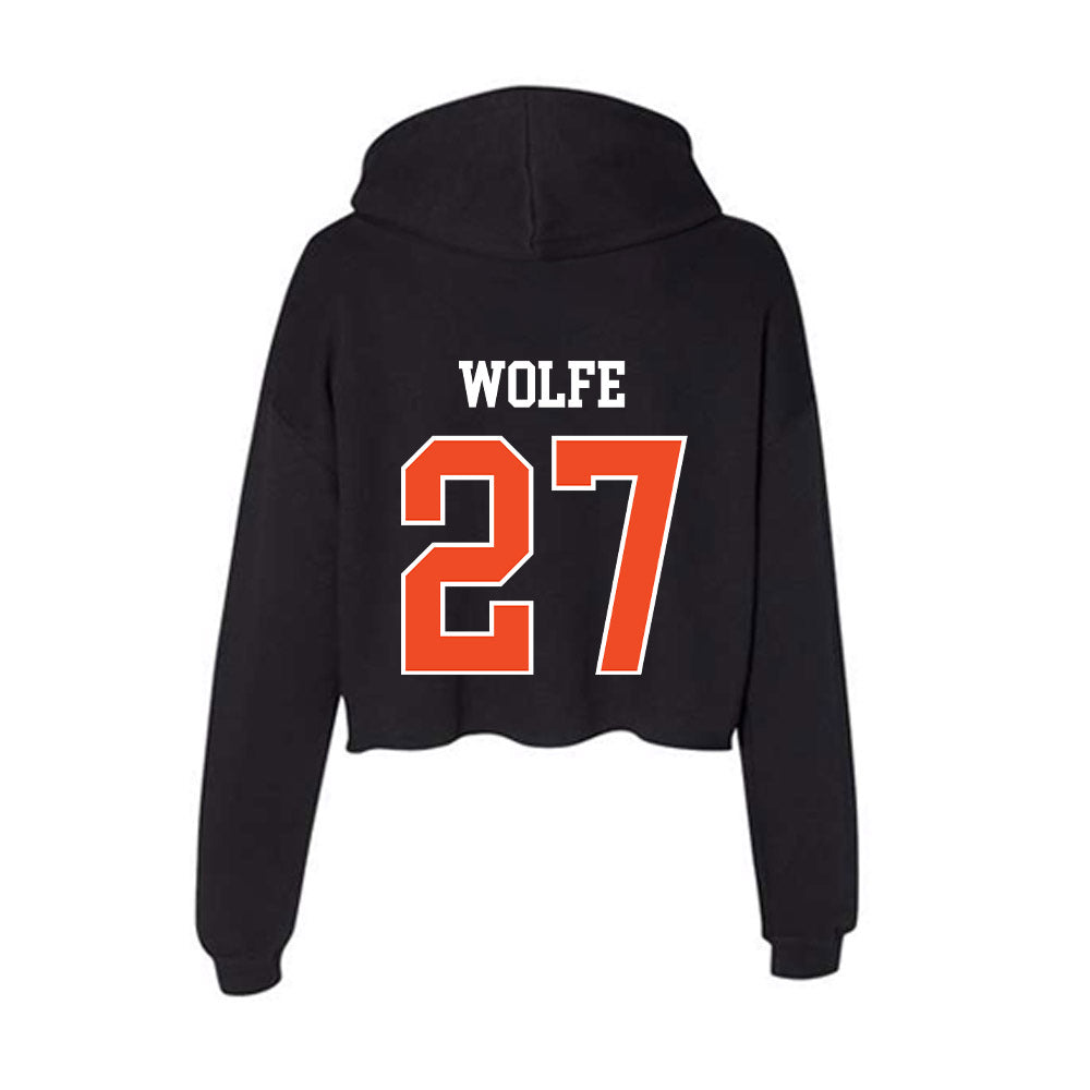 Campbell - NCAA Softball : Kasey Wolfe - Women's Crop Fleece Hoodie-1
