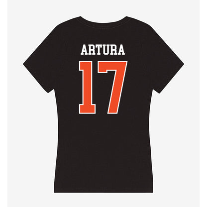 Campbell - NCAA Women's Volleyball : Ashley Artura - Women's V-Neck T-Shirt-1