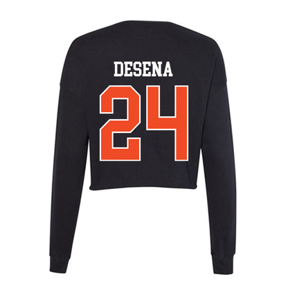 Campbell - NCAA Softball : Amber Desena - Women's Cropped Crew Fleece-1