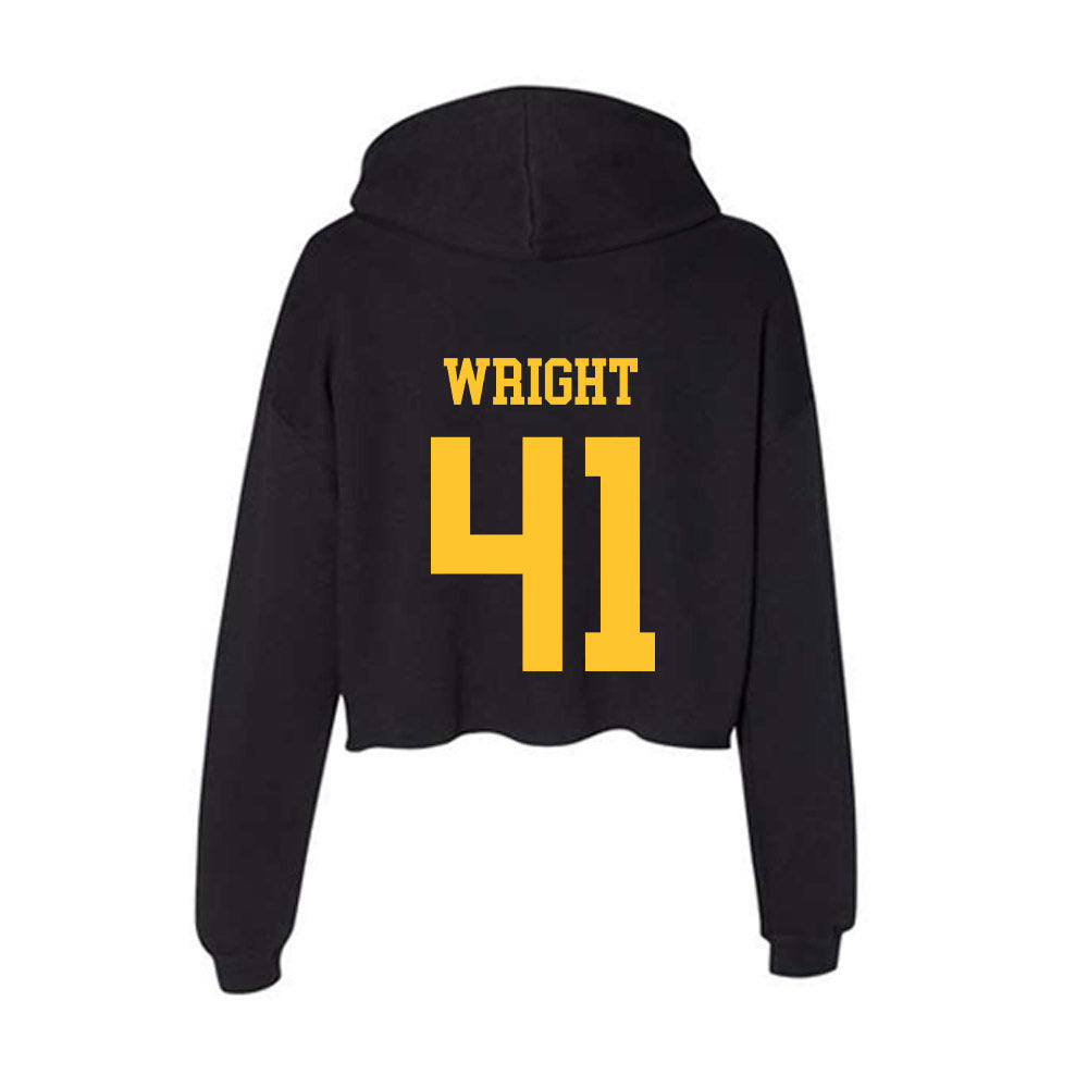 Wyoming - NCAA Football : Mason Wright - Women's Crop Fleece Hoodie-1