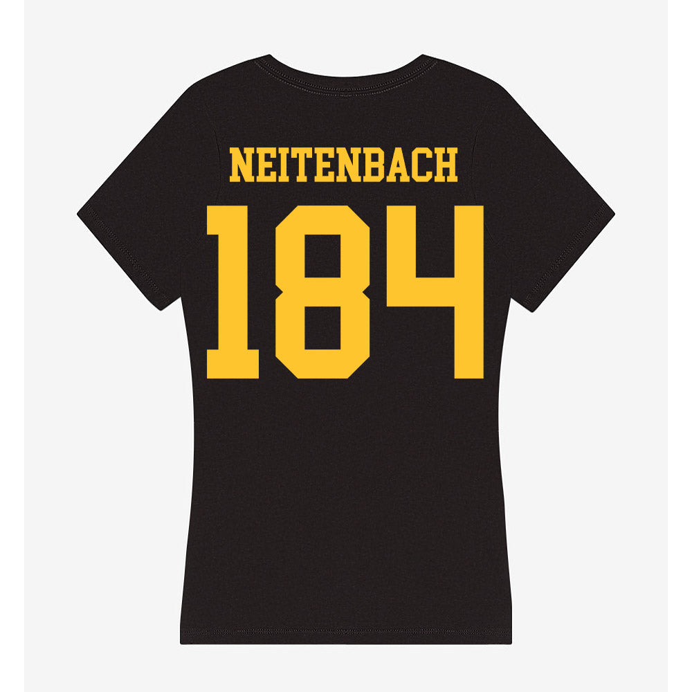 Wyoming - NCAA Wrestling : Eddie Neitenbach - Women's V-Neck T-Shirt-1
