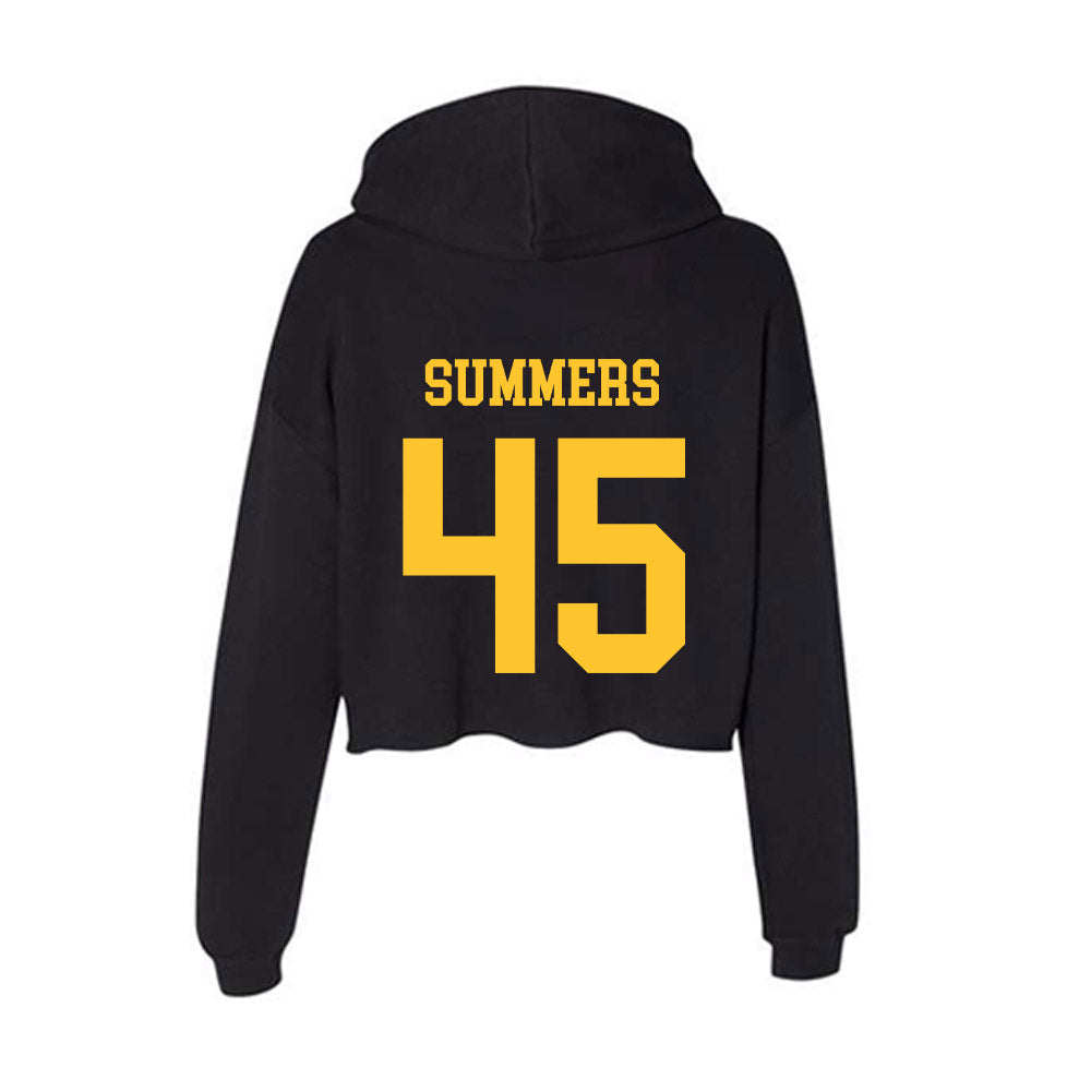 Wyoming - NCAA Men's Basketball : Neil Summers - Women's Crop Fleece Hoodie-1