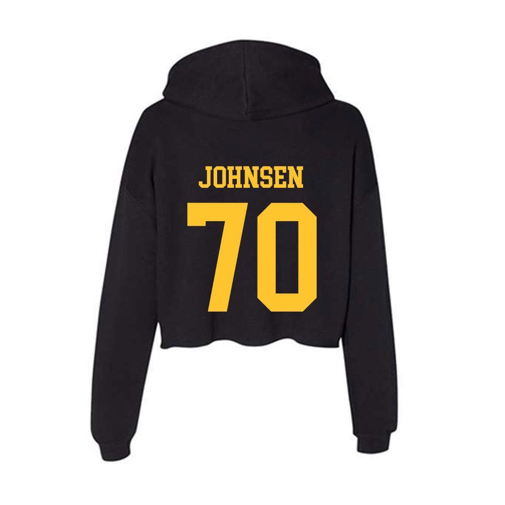 Wyoming - NCAA Football : Rex Johnsen - Women's Crop Fleece Hoodie-1