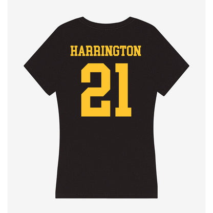 Wyoming - NCAA Women's Basketball : Katie Harrington - Women's V-Neck T-Shirt-1