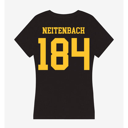 Wyoming - NCAA Wrestling : Eddie Neitenbach - Women's V-Neck T-Shirt-1