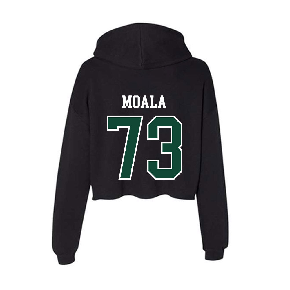 Hawaii - NCAA Football : Lipe Moala - Classic Shersey Women's Crop Fleece Hooded Sweatshirt-1
