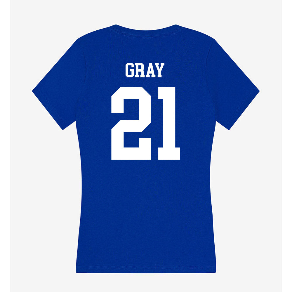 LA Tech - NCAA Women's Soccer : Maddie Gray - Women's V-Neck T-Shirt-1