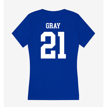 LA Tech - NCAA Women's Soccer : Maddie Gray - Women's V-Neck T-Shirt-1