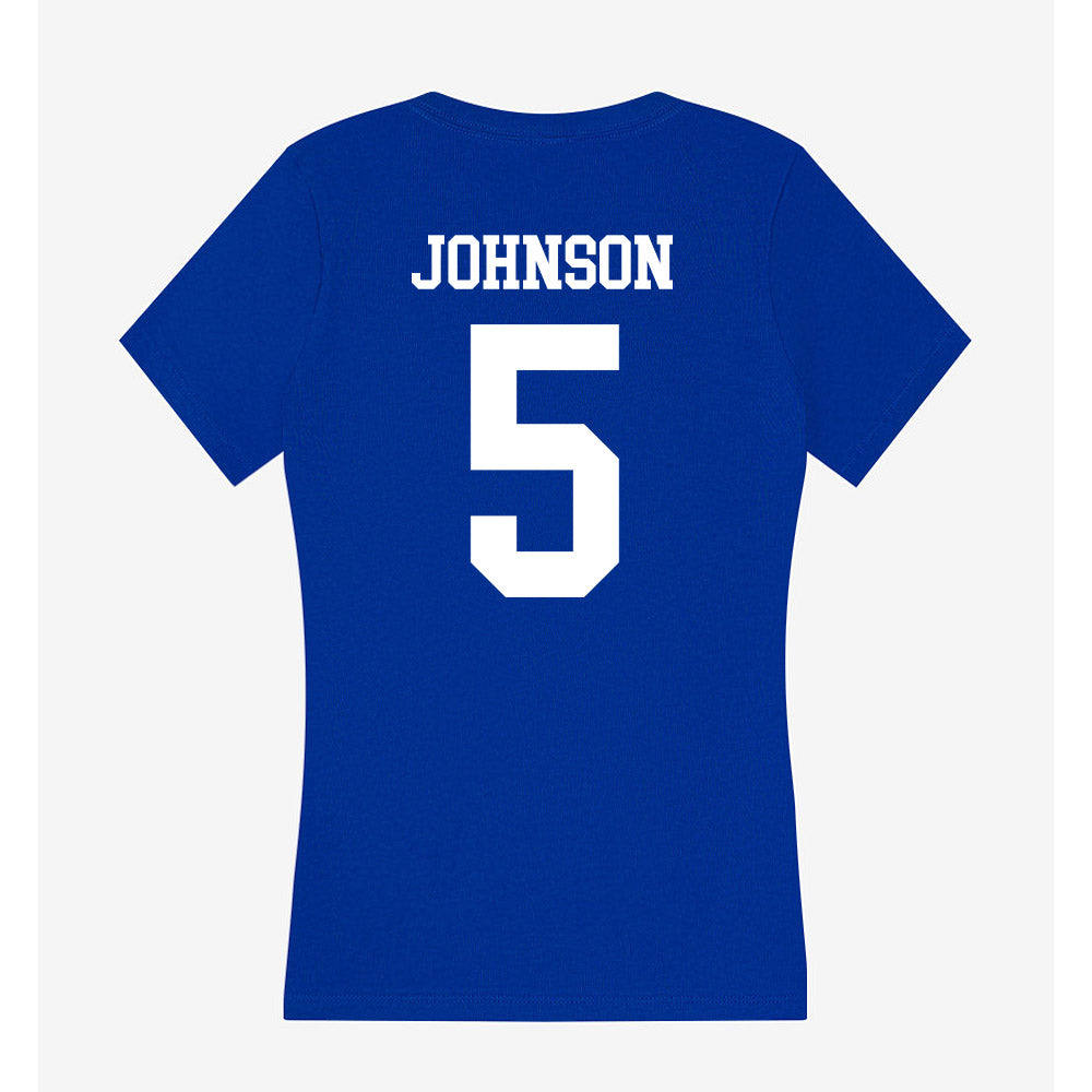 LA Tech - NCAA Football : Ahkhari Johnson - Women's V-Neck T-Shirt-1
