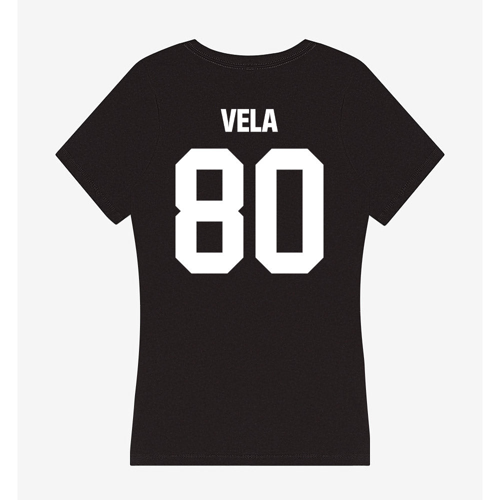 Davidson - NCAA Football : Xavier Vela - Women's V-Neck T-Shirt-1
