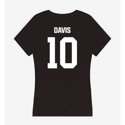 Davidson - NCAA Men's Basketball : Malik Davis - Women's V-Neck T-Shirt-1