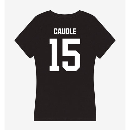 Davidson - NCAA Football : Justin Caudle - Women's V-Neck T-Shirt-1