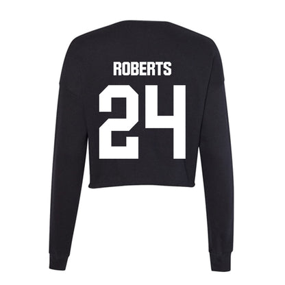 Davidson - NCAA Men's Basketball : JaQualon Roberts - Women's Cropped Crew Fleece-1