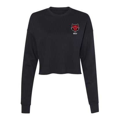 Arkansas State - NCAA Men's Golf : Anthony De Schutter - Women's Cropped Crew Fleece-0