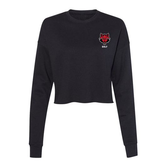 Arkansas State - NCAA Men's Golf : Thomas Schmidt - Women's Cropped Crew Fleece-0