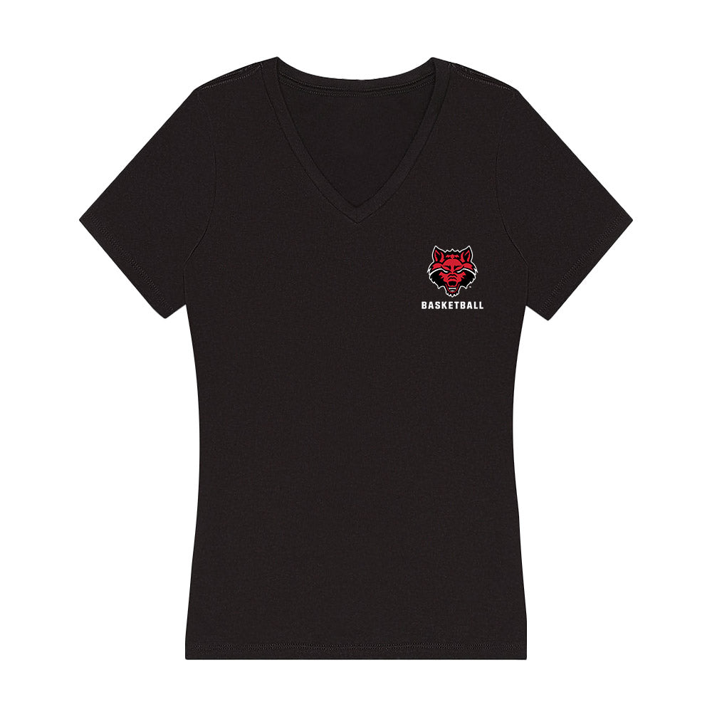 Arkansas State - NCAA Men's Basketball : Diggy Coleman - Women's V-Neck T-Shirt-0