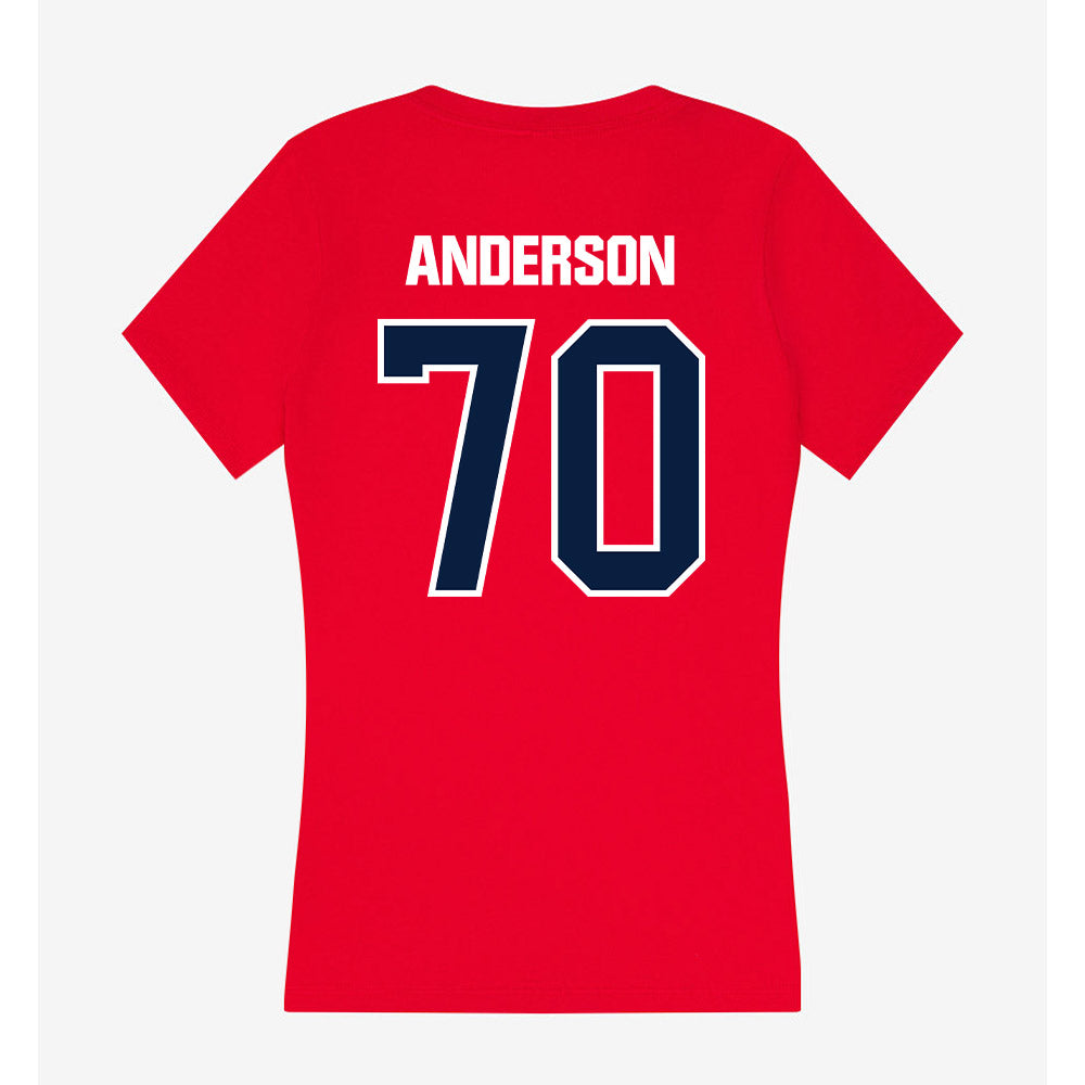Liberty - NCAA Football : Austin Anderson - Women's V-Neck T-Shirt-1