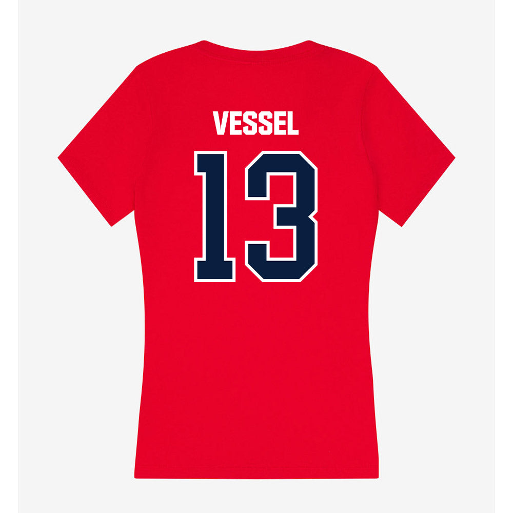 Liberty - NCAA Football : Jeremiah Vessel - Women's V-Neck T-Shirt-1