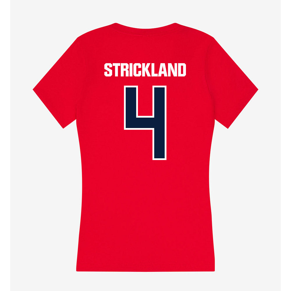 Liberty - NCAA Softball : Maci Strickland - Women's V-Neck T-Shirt-1