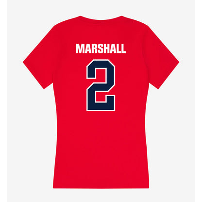 Liberty - NCAA Football : Jiquavious Marshall - Women's V-Neck T-Shirt-1