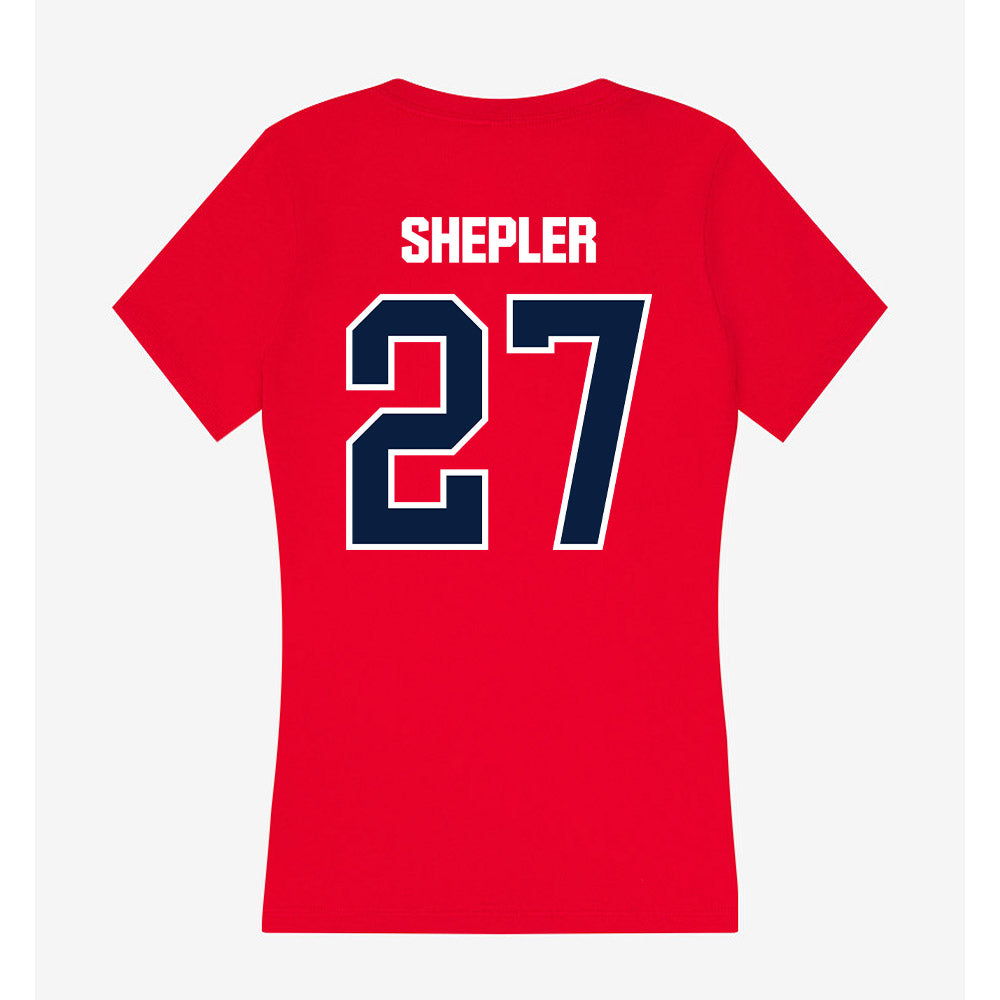 Liberty - NCAA Football : Clayton Shepler - Women's V-Neck T-Shirt-1