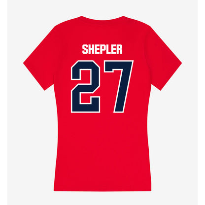 Liberty - NCAA Football : Clayton Shepler - Women's V-Neck T-Shirt-1