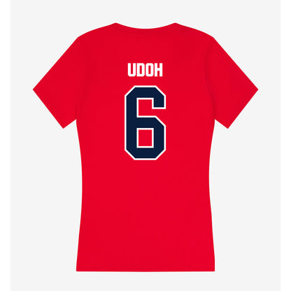 Liberty - NCAA Football : Kanye Udoh - Women's V-Neck T-Shirt-1