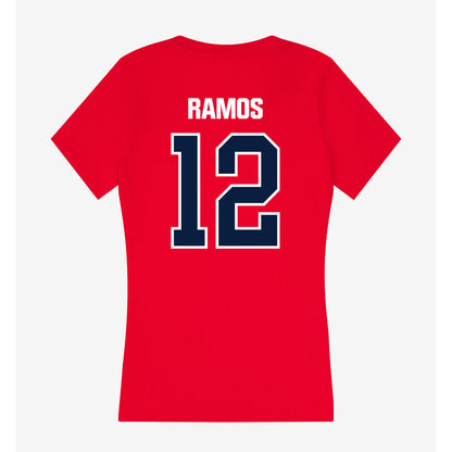 Liberty - NCAA Men's Soccer : Jayden Ramos - Women's V-Neck T-Shirt-1