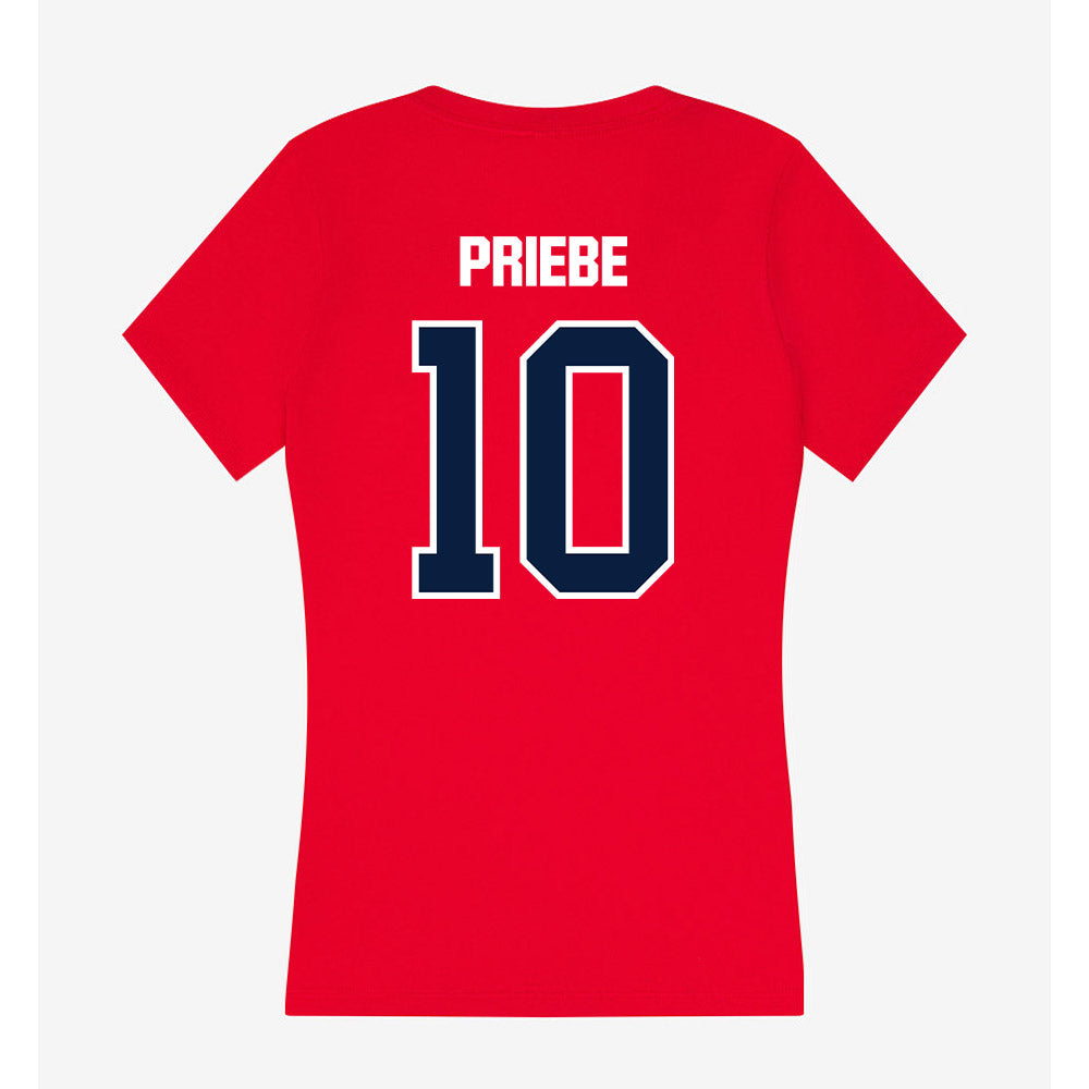 Liberty - NCAA Softball : Victoria Priebe - Women's V-Neck T-Shirt-1