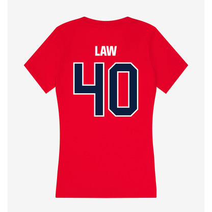 Liberty - NCAA Football : Christopher Law - Women's V-Neck T-Shirt-1