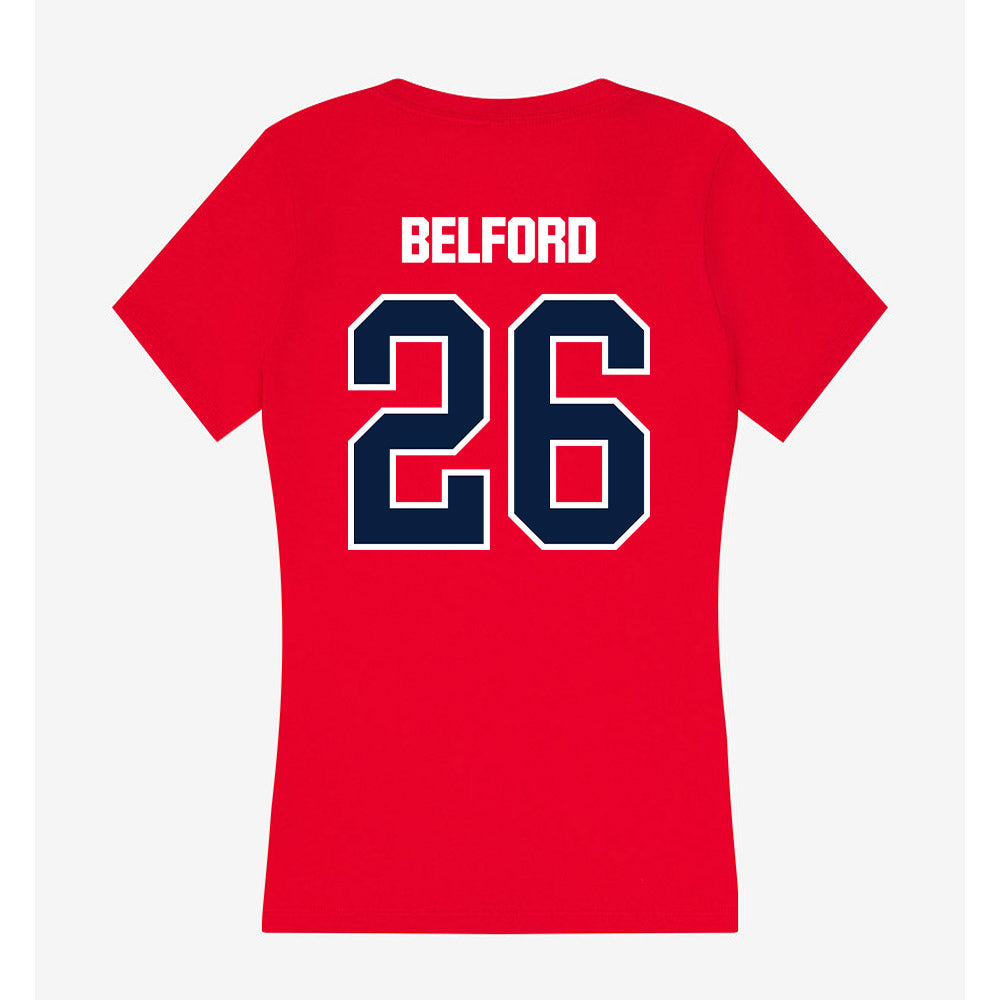 Liberty - NCAA Football : Jaylin Belford - Women's V-Neck T-Shirt-1