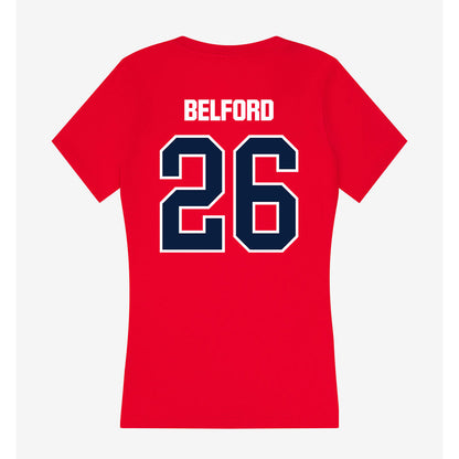 Liberty - NCAA Football : Jaylin Belford - Women's V-Neck T-Shirt-1