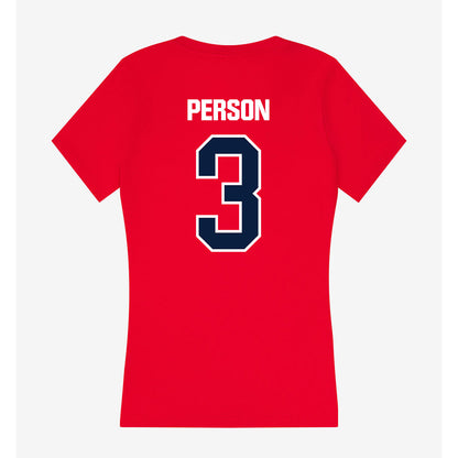 Liberty - NCAA Football : Jamari Person - Women's V-Neck T-Shirt-1