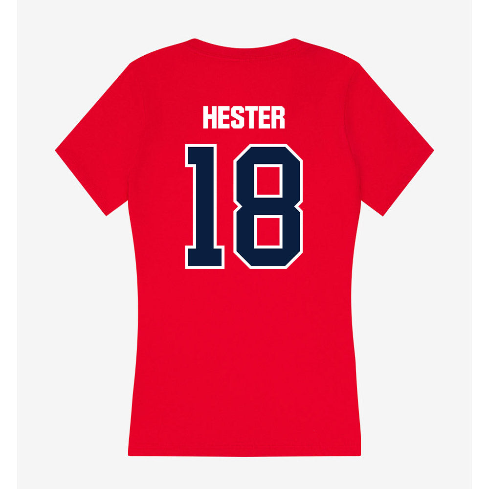 Liberty - NCAA Football : Aaron Hester - Women's V-Neck T-Shirt-1