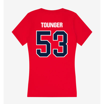 Liberty - NCAA Football : Nikodemus Tounger - Women's V-Neck T-Shirt-1