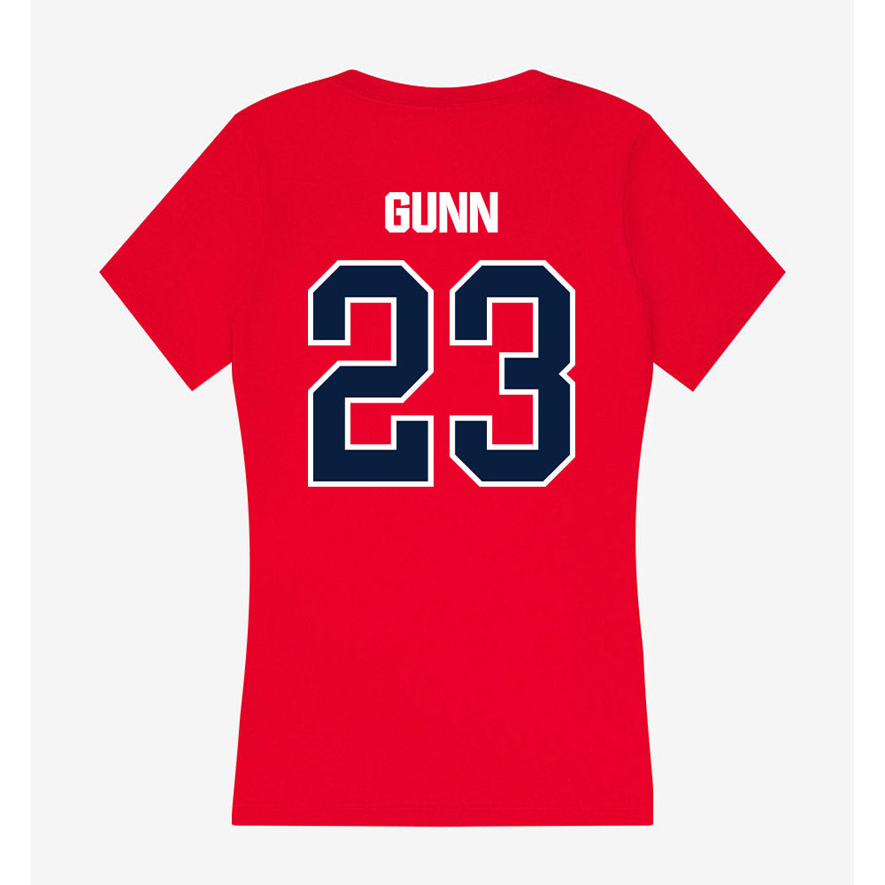 Liberty - NCAA Football : Myke Gunn - Women's V-Neck T-Shirt-1