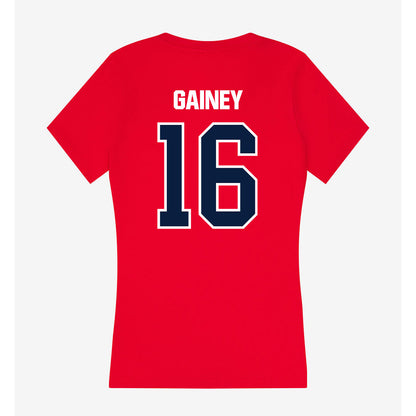 Liberty - NCAA Football : Tyrell Gainey - Women's V-Neck T-Shirt-1