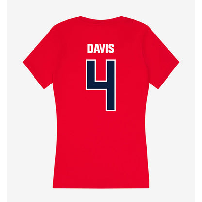 Liberty - NCAA Football : Kam Davis - Women's V-Neck T-Shirt-1