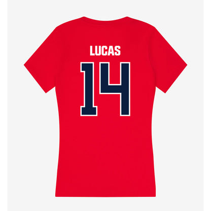 Liberty - NCAA Baseball : Jaxon Lucas - Women's V-Neck T-Shirt-1