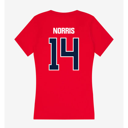 Liberty - NCAA Softball : Aubry Norris - Women's V-Neck T-Shirt-1