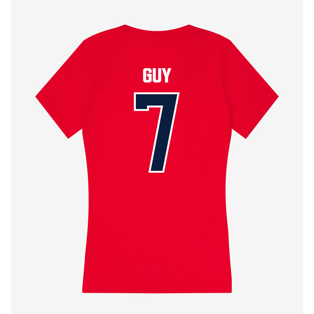 Liberty - NCAA Football : Izaiah Guy - Women's V-Neck T-Shirt-1