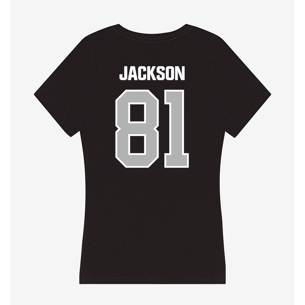 Troy - NCAA Football : JahMarren Jackson - Women's V-Neck T-Shirt-1