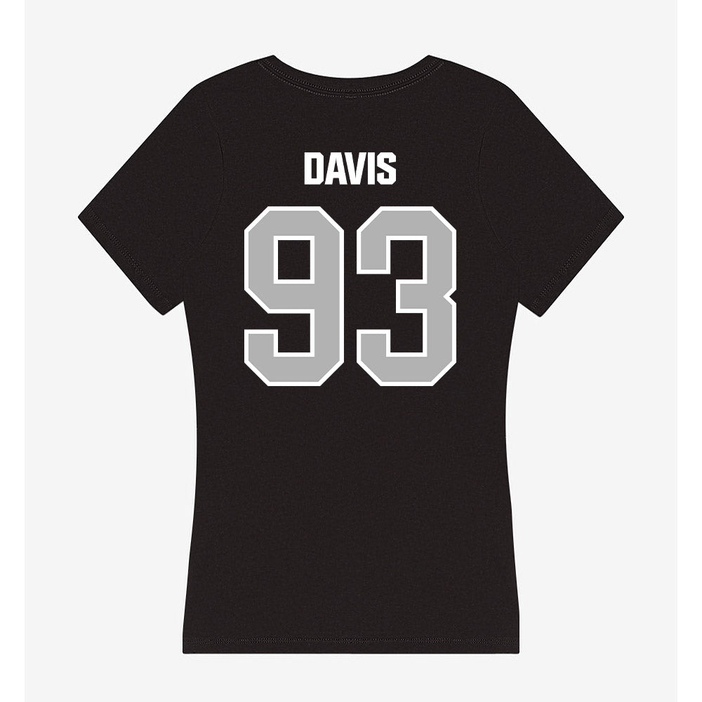Troy - NCAA Football : RaKeem Davis - Women's V-Neck T-Shirt-1