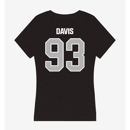 Troy - NCAA Football : RaKeem Davis - Women's V-Neck T-Shirt-1