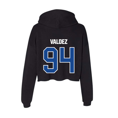 Grand Valley - NCAA Football : Elias Valdez - Women's Crop Fleece Hoodie-1