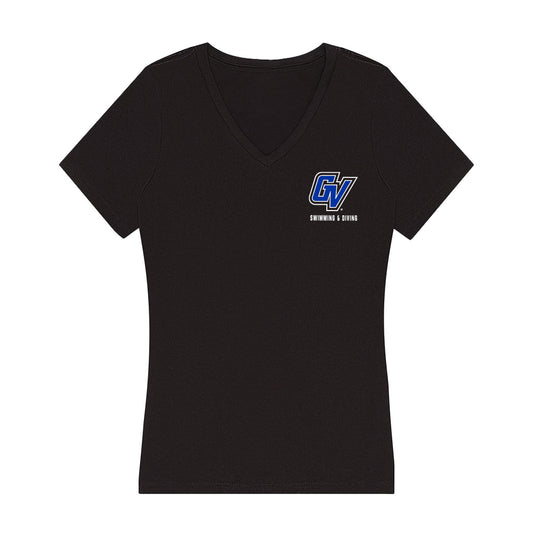 Grand Valley - NCAA Women's Swimming & Diving : Linda Frick - Women's V-Neck T-Shirt-0