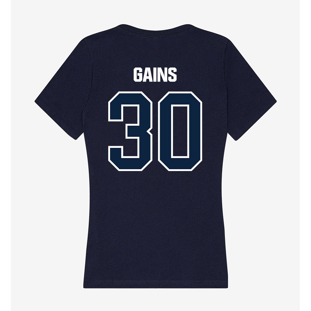 UNF - NCAA Men's Soccer : Austin Gains - Women's V-Neck T-Shirt-1