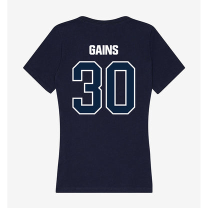 UNF - NCAA Men's Soccer : Austin Gains - Women's V-Neck T-Shirt-1