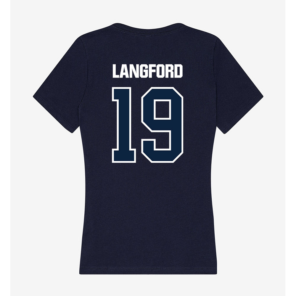UNF - NCAA Softball : Hallie Langford - Women's V-Neck T-Shirt-1